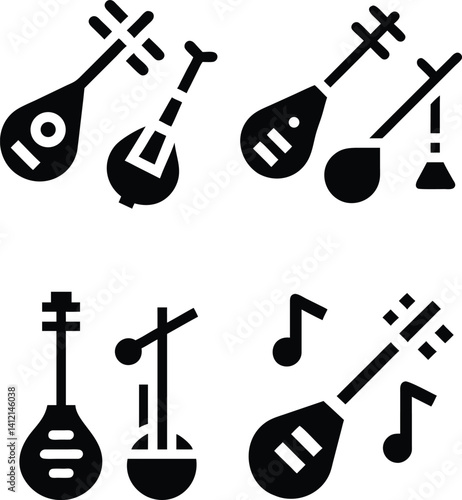 Collection of Traditional Asian Musical Instruments
