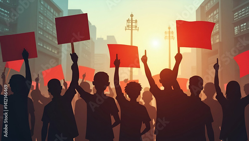 Present sophisticated International Workers� Day visuals emphasizing global worker unity dignified protest imagery and artistic photostock elements for corporate storytelling in  Photo Stock  Concept 