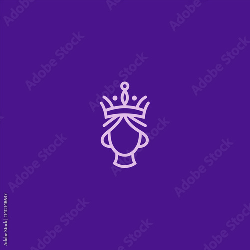 Simple Minimalist Queen Logo – Elegant queen figure in clean minimal lines, royal and refined.