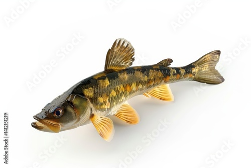 A sleek fish swimming gracefully through tranquil waters at dawn in a serene natural habitat isolated on transparent background