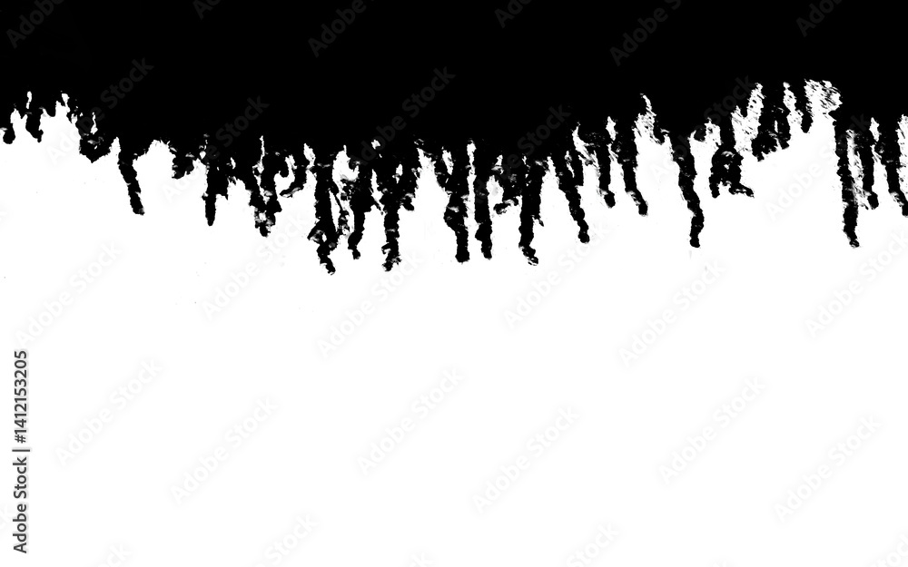 Black flow drips paint. melt drips paint abstract liquid. border and drips ink. painted wall surface, flowing paint of color, texture. mockup. isolated on white background. illustration. mock up. Black flow drips paint. melt drips paint abstract liquid. border and drips ink. painted wall surface, flowing paint of color, texture. mockup. isolated on white background. illustration. mock up.