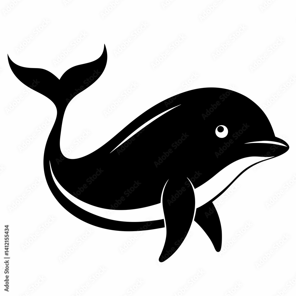 Fototapeta premium Whale Silhouette Digital Art