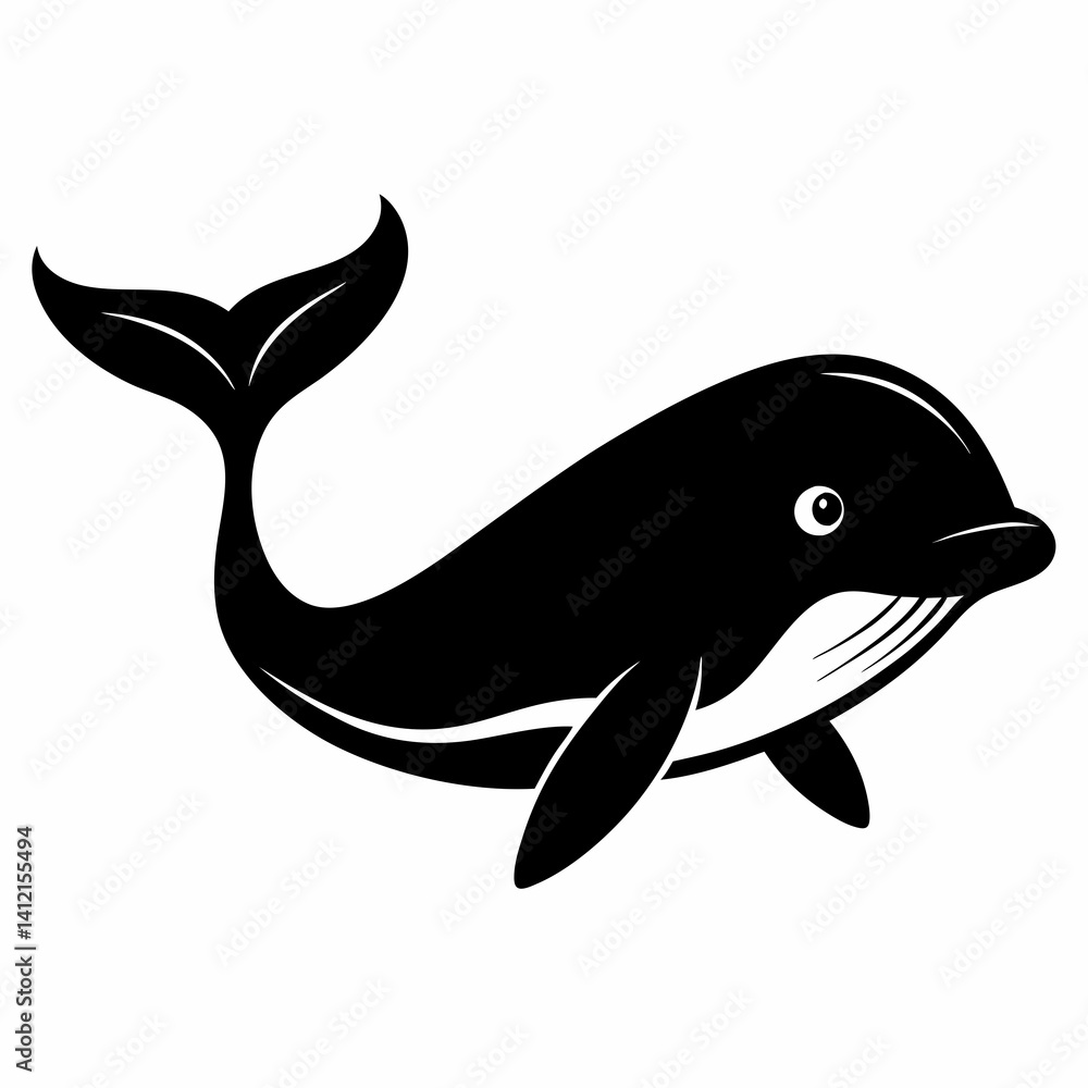 Obraz premium Whale Silhouette Digital Art