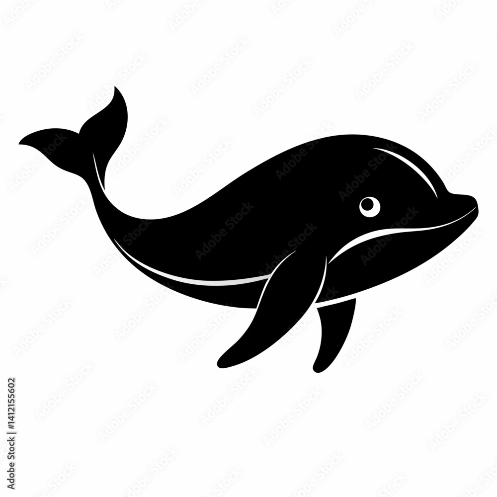 Fototapeta premium Whale Silhouette Digital Art