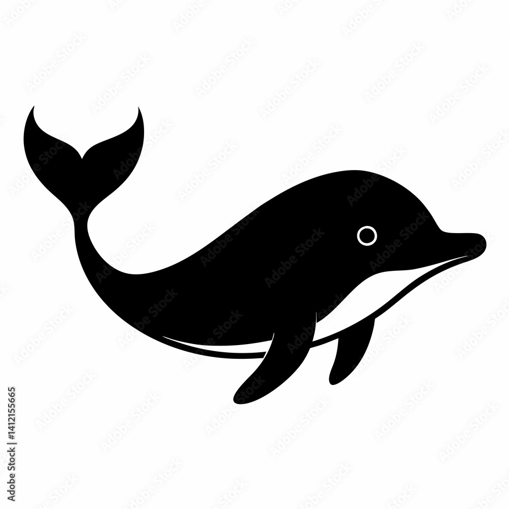 Fototapeta premium Whale Silhouette Digital Art