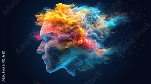 Abstract representation of creative thoughts.