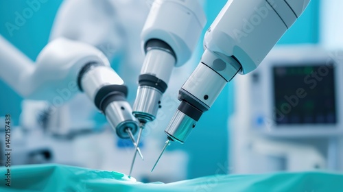 Advanced robotic surgery instruments in action.