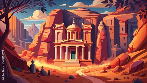 2. Petra, Jordan
Carved in rose-red canyon walls,
Ancient echoes in desert halls,
Columns whisper tales of trade,
A lost city, bold yet afraid.
