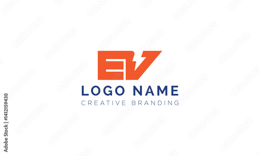 Minimalist EV Logo for Branding and Identity. Minimalist EV Logo for Branding and Identity.