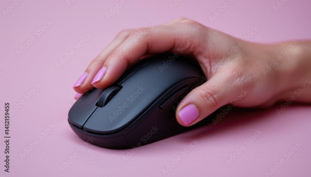 User engaging with computer mouse home office product photography minimalist close-up technology focus User engaging with computer mouse home office product photography minimalist close-up technology focus