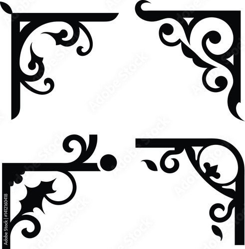 Decorative corner brackets in a variety of ornate designs.