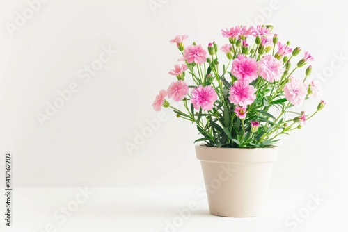 Wallpaper Mural Charming pink carnations in a simple pot brighten a minimalist room setting isolated on transparent background Torontodigital.ca