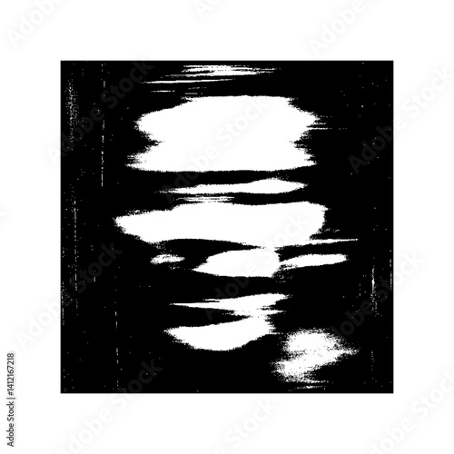 Abstract monochrome design featuring fluid shapes and contrasts of black and white