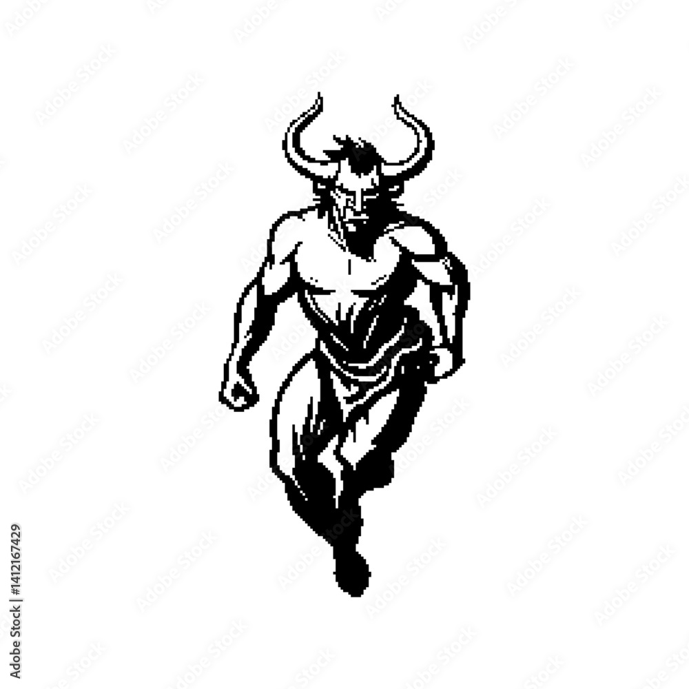 custom made wallpaper toronto digitalAbstract illustration of a muscular bull-man character in a dynamic pose