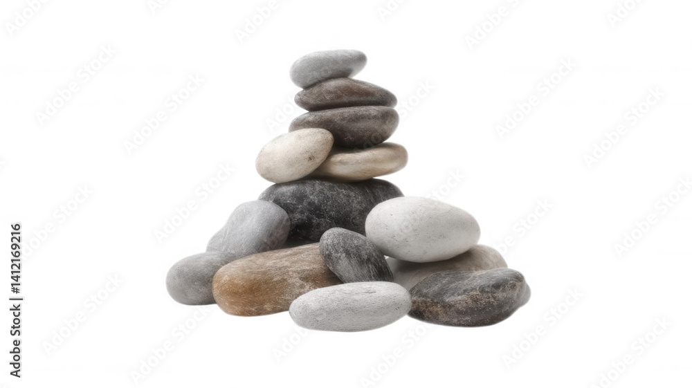 River Rocks Stacked in Zen Style Photorealistic Transparent Background River Rocks Stacked in Zen Style Photorealistic Transparent Background