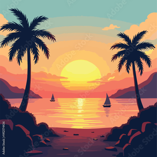 sunset on the beach
