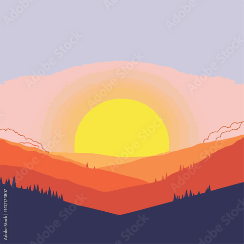 sunrise in mountains
