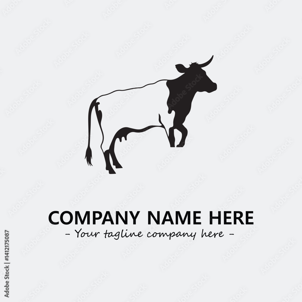 Cow illustration black and white for logo company vector image
Cow illustration black and white for logo company vector image