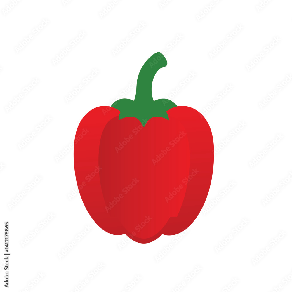 red pepper or capsicum isolated vector icon on white background red pepper or capsicum isolated vector icon on white background