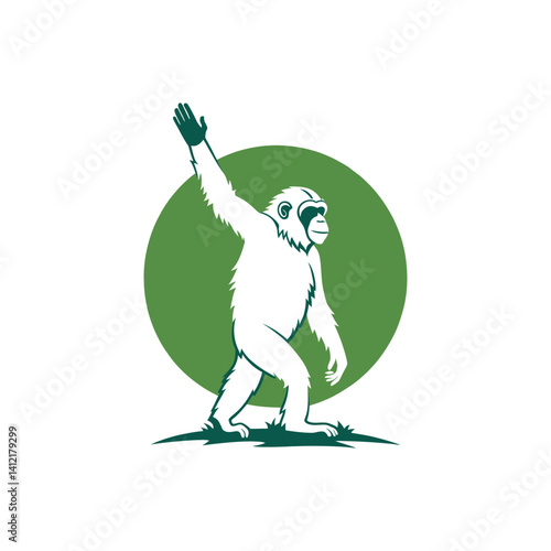 gorilla silhouette logo vector line art logo design