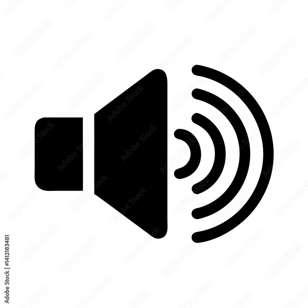 Speaker with Sound Waves Icon Design Speaker with Sound Waves Icon Design