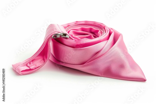 Wallpaper Mural A stylish pink scarf rolled elegantly showcases its soft fabric and unique zipper detail isolated on transparent background Torontodigital.ca