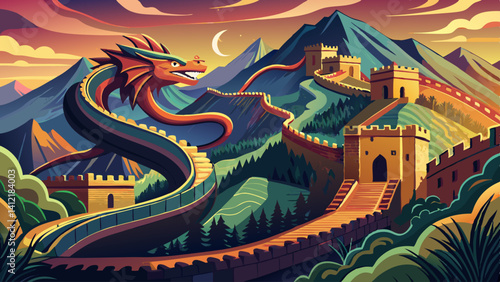  Great Wall of China
Stone serpent over mountain spines,
Winding through history and time,
Guarding empires from the sky,
Endless strength in silent line.

