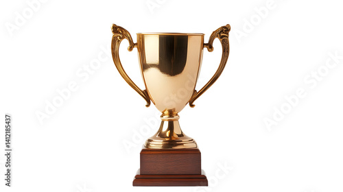 Shiny Trophy Isolated on White Background for Awards and Achievements