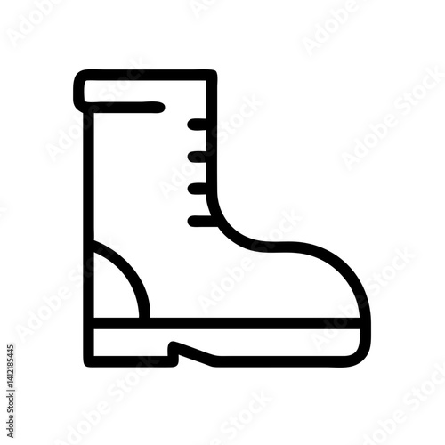 combat boot vector icon for fashion ecommerce flat stroke icon for apps and websites
