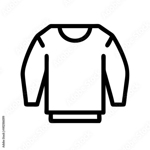 sweatshirt fashion casual apparel clothing - flat stroke icon for apps and websites

