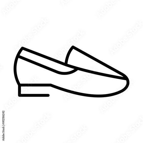loafer fashion footwear business casual shoe - flat stroke icon for apps and websites
