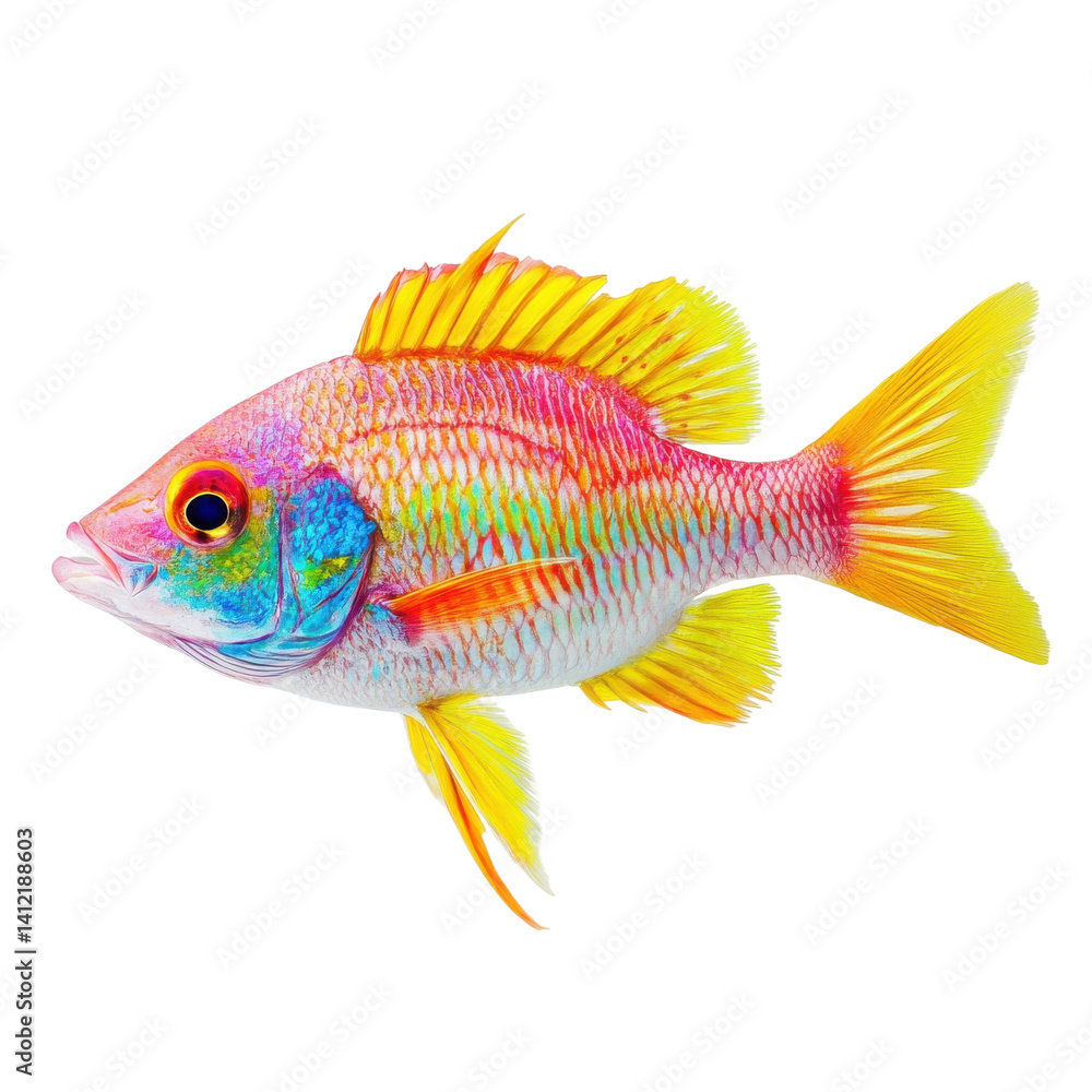 Fototapeta premium Colorful fish isolated on transparent background.