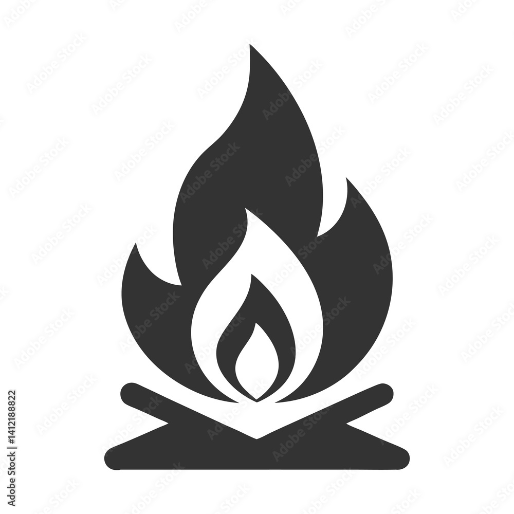campfire icon of silhouette vector illustration campfire icon of silhouette vector illustration