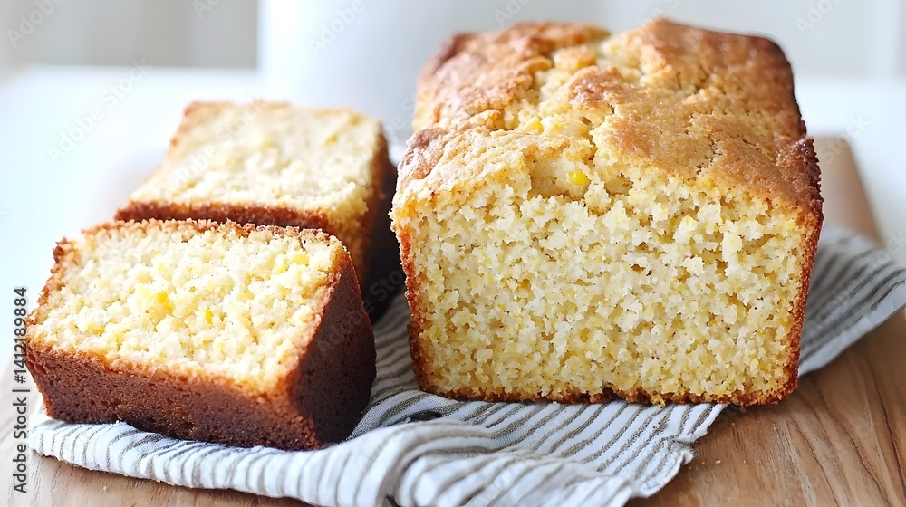 Homemade cornbread straight from the oven featuring a crisp golden crust and a soft tender crumb inside Homemade cornbread straight from the oven featuring a crisp golden crust and a soft tender crumb inside