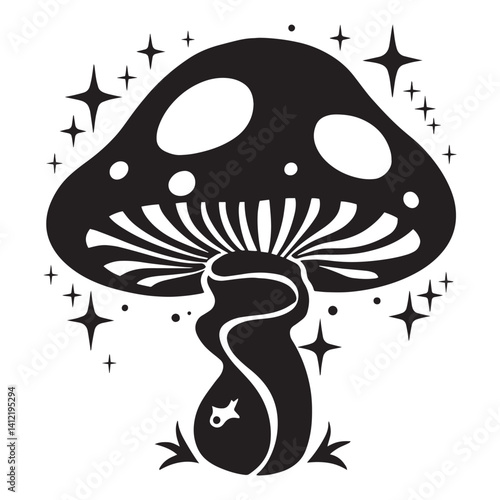 Collection of various mushrooms growing in a natural setting surrounded by grass and rocks