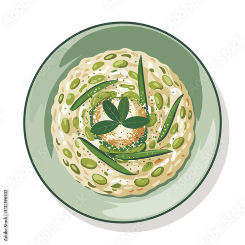 Creamy Fava Bean Risotto with Herbs and Parmesan