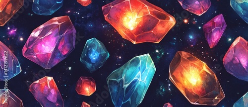 A colorful pattern of rocks in the sky