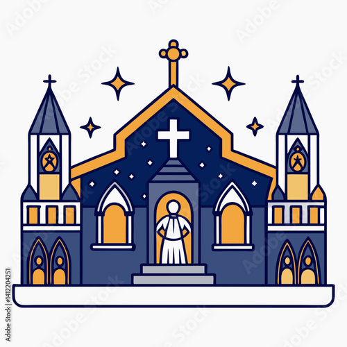 midnight mass no text creative vector design