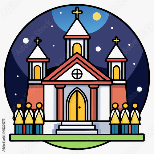 midnight mass no text creative vector artwork