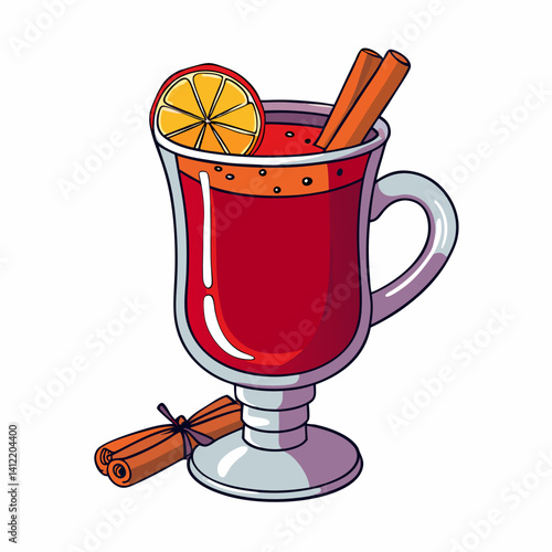 mulled wine creative vector design on white