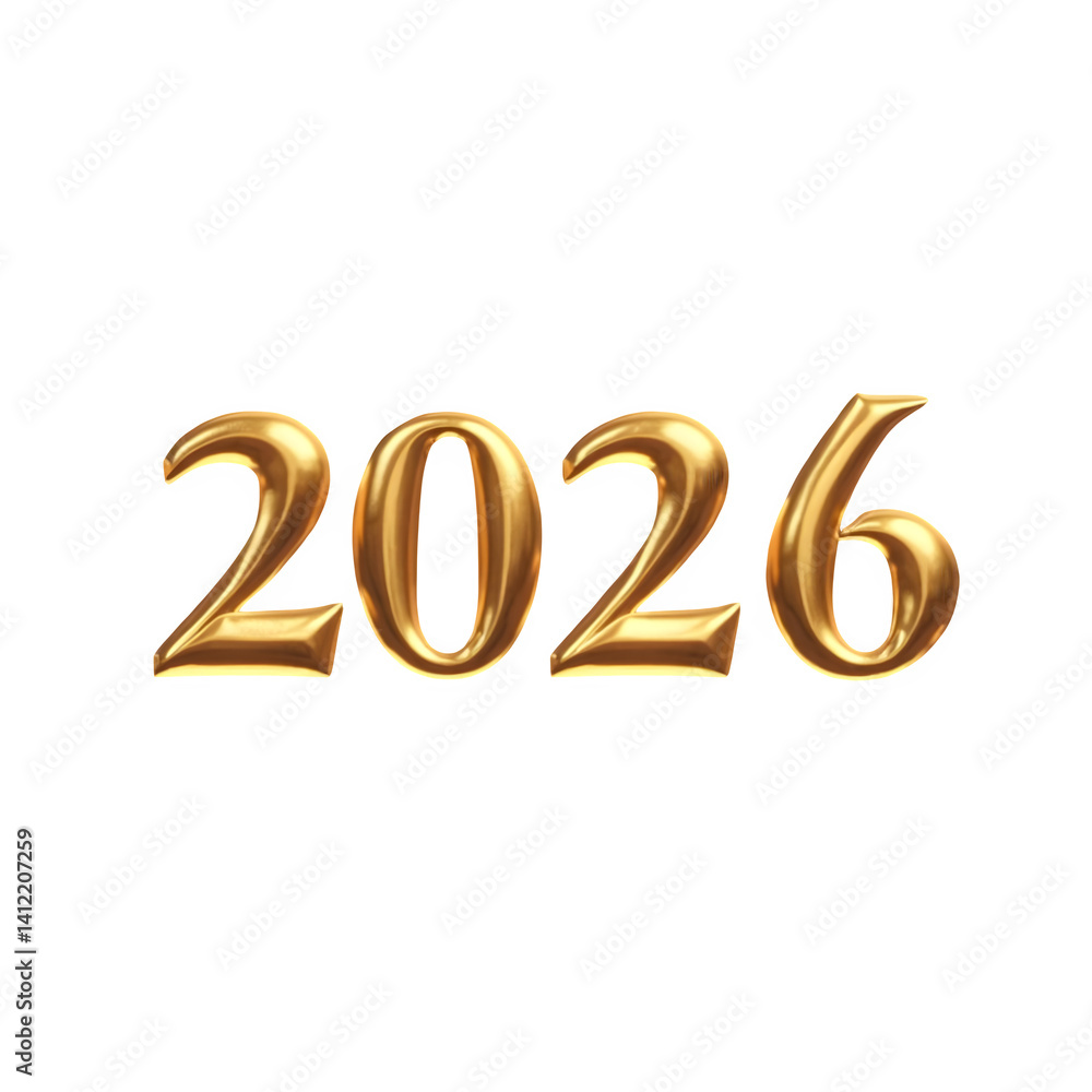 Happy new year 2026 Text effect and white background Happy new year 2026 Text effect and white background