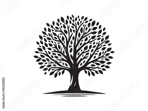 Elegant silhouettes of trees, each uniquely shaped, perfect for graphic design, illustration, and artistic compositions.