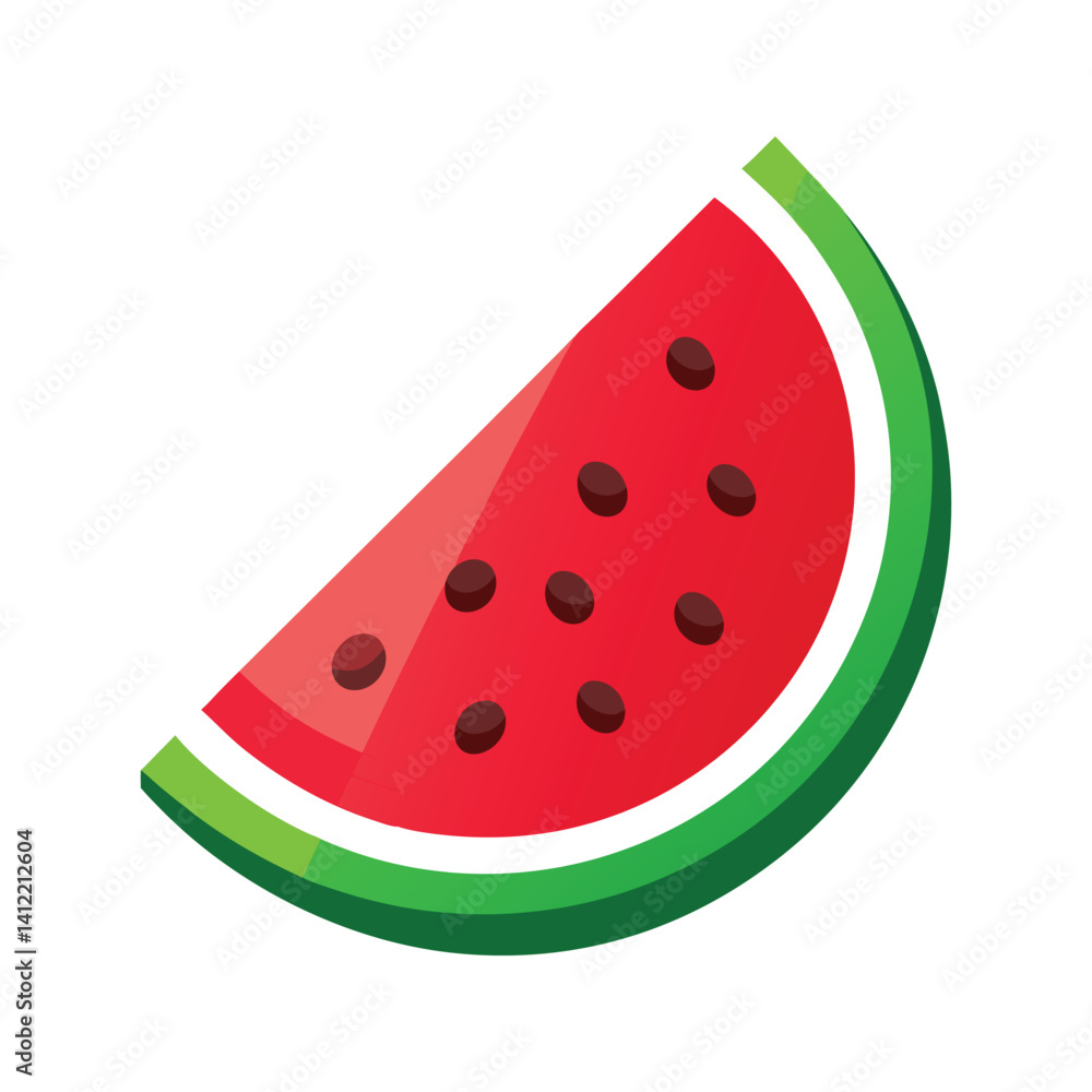 Watermelon slice icon silhouette vector with white background Watermelon slice icon silhouette vector with white background