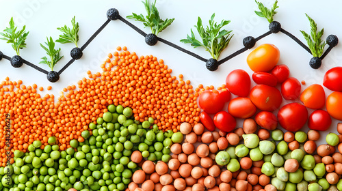 Fototapeta Naklejka Na Ścianę i Meble -  Colorful Food Chart Representing Growth and Sustainability