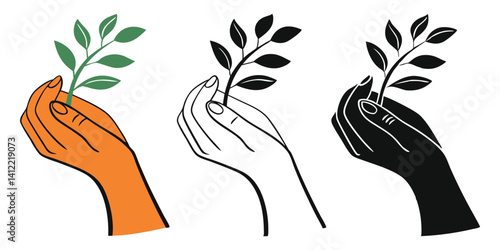 Hands Holding Plant: Representation of Ecology & Diversity