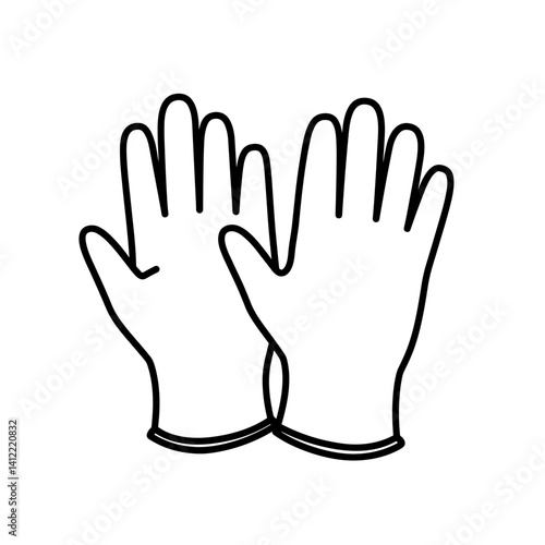 Medical protective gloves line icon