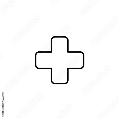 Medical cross symbol outline icon