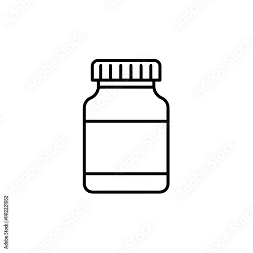 Medicine bottle line icon