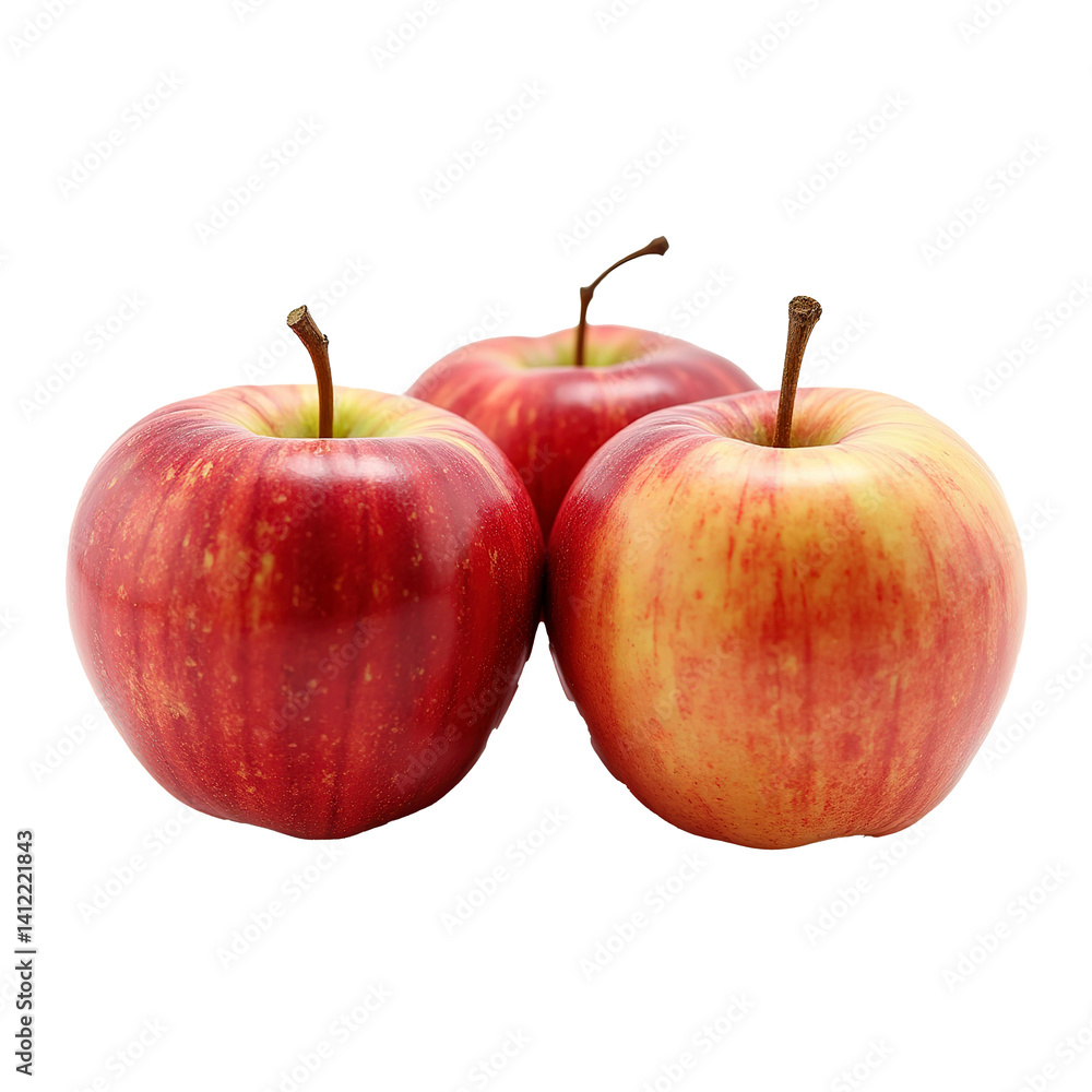 Set of fresh, red ripe apples, displaying vibrant color and smooth texture, isolated on a transparent background, ideal for food or healthy lifestyle-themed designs Set of fresh, red ripe apples, displaying vibrant color and smooth texture, isolated on a transparent background, ideal for food or healthy lifestyle-themed designs