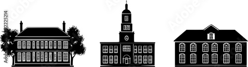 3 Pieces of Victorian style Schools designs, Victorian style Schools vector image